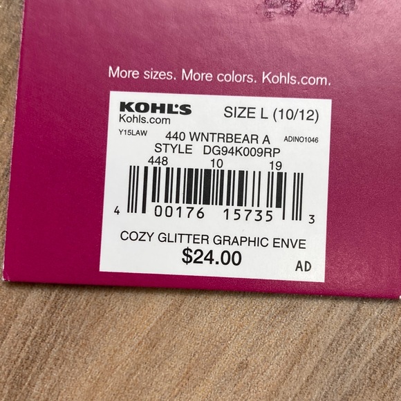 3/$12 polar bear cozy glitter graphic top w sequin casual long sleeve L 10/12 - Picture 13 of 17